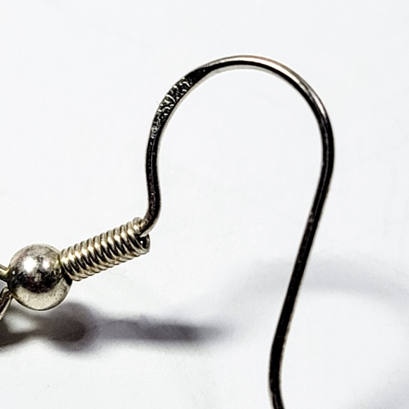 Handmade Seed Bead Fringe Earrings "Pixelated Rainbow in black" - Picture 3 of 5